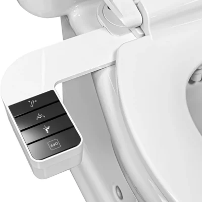 ITAX Self-Cleaning Bidet Attachment - Non-Electric Dual Nozzle Toilet Seat Bidet with Side Arm Pressure Control, Ultra Thin Design, Retractable Self-Cleaning Nozzles for Front & Rear Wash