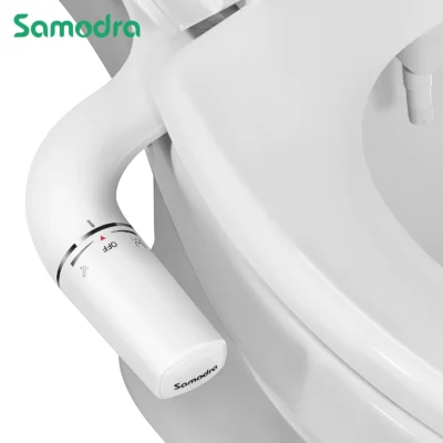 SAMODRA Ultra-Slim Bidet Attachment – Dual Nozzle (Rear & Feminine Wash), Non-Electric Toilet Seat Sprayer with Adjustable Water Pressure