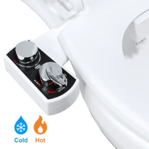 Bidet Attachment for Toilet - Hot and Cold Water Non-Electric Dual Nozzle with Adjustable Pressure, Frontal & Rear Wash Self-Cleaning Sprayer